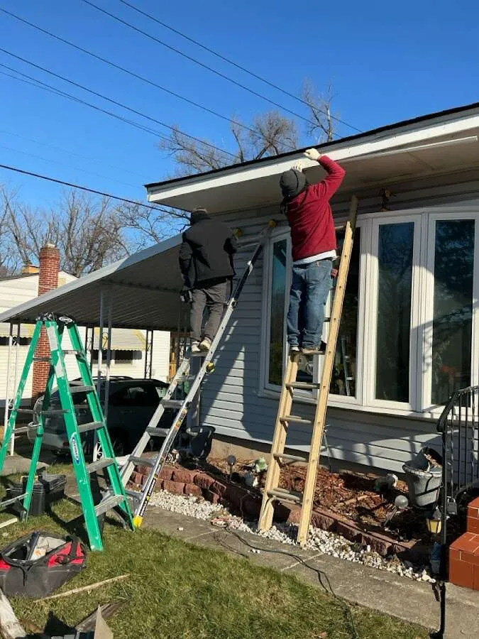 Restoration crew performing exterior repair in Bexley